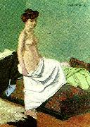 Felix  Vallotton naken kvinna som haller sitt nattlinne oil painting picture wholesale